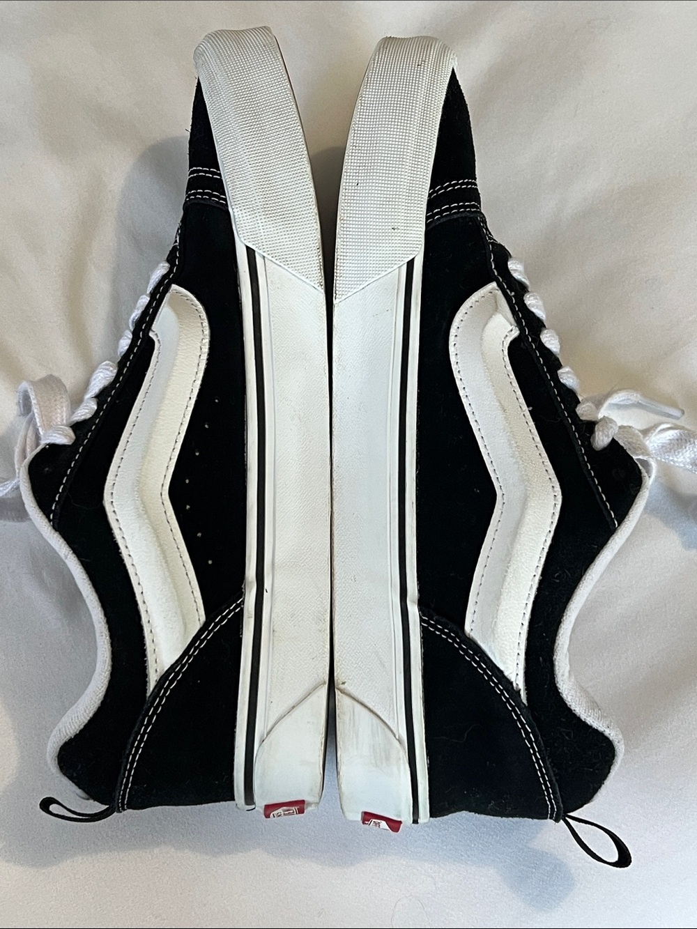Vans Knu Skool Suede Low Top Sneakers w/ 3D Molded Side Stripe and Puffy Tongue - Picture 4 of 7